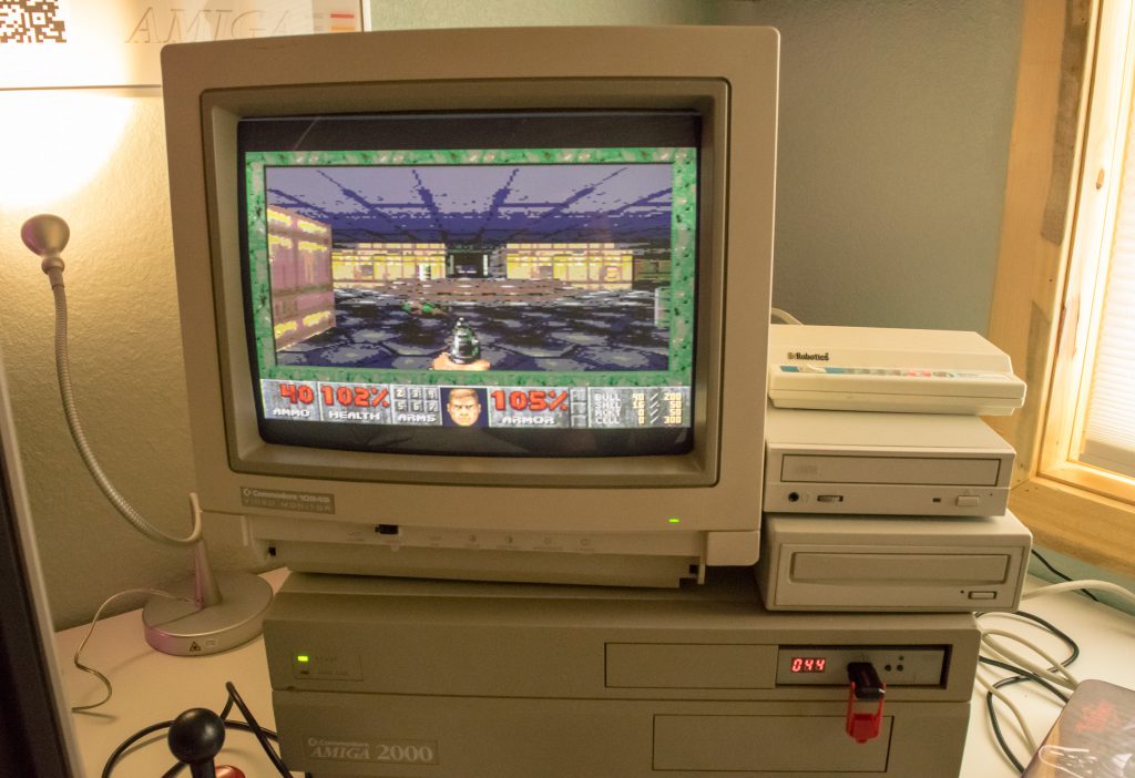 Amiga A2000 playing Doom